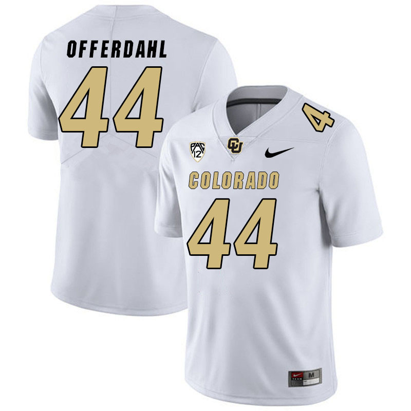 Men #44 Charlie Offerdahl Colorado Buffaloes College Football Jerseys Stitched Sale-White